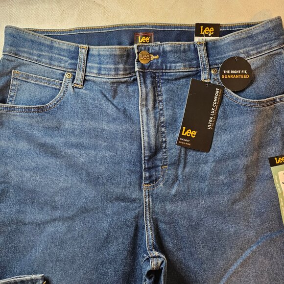 Lee Women's Ultra Lux Comfort Skinny High Rise Jeans - Size 16 - Picture 4 of 8